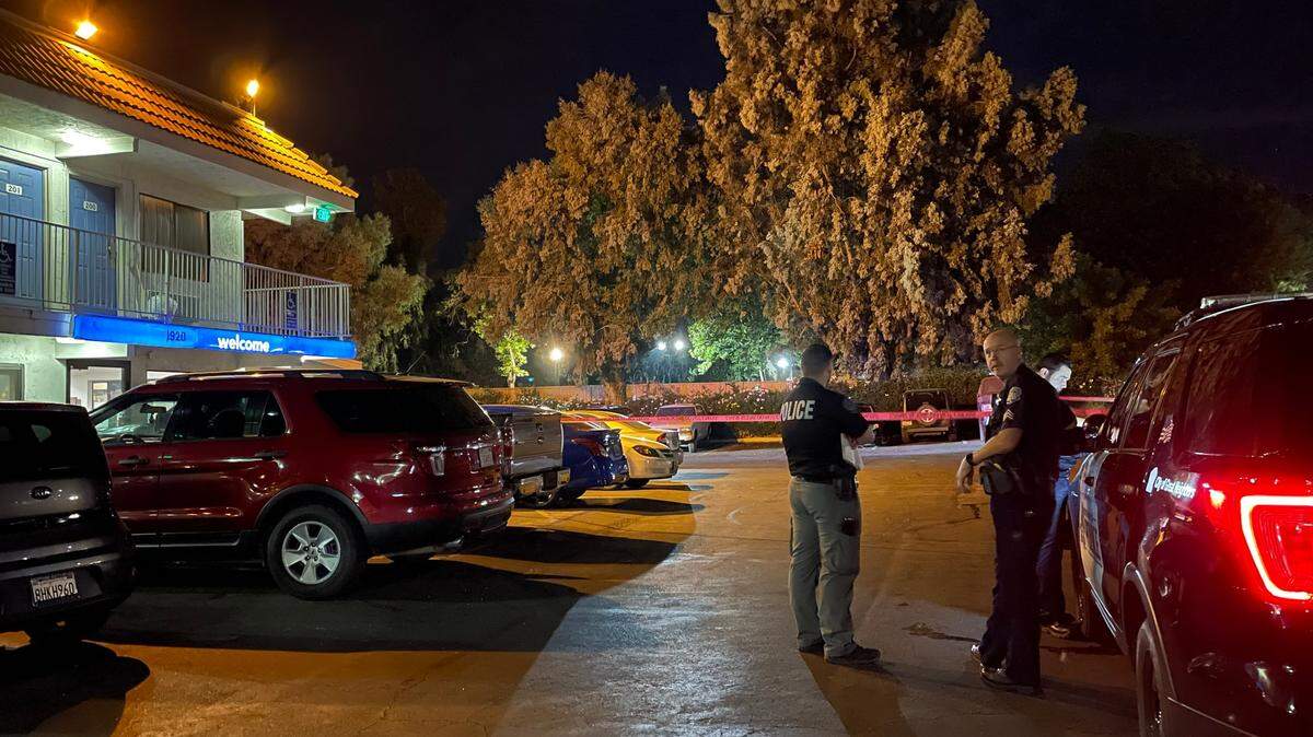 Law enforcement were at the Motel 6 on West Orangeburg Avenue in Modesto, California, after a woman was found stabbed on Saturday, July 3, 2021.