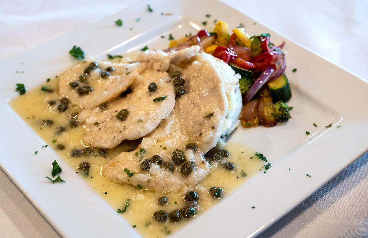 Chicken picatta at L’ Gusto Cucina Italiana in Riverbank, Calif., on Wednsday, July 21, 2021.
