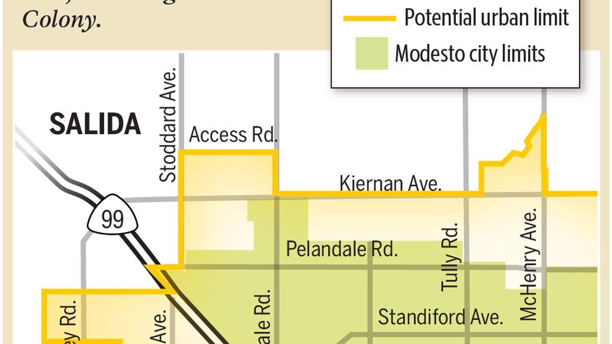 Map showing potential urban limit