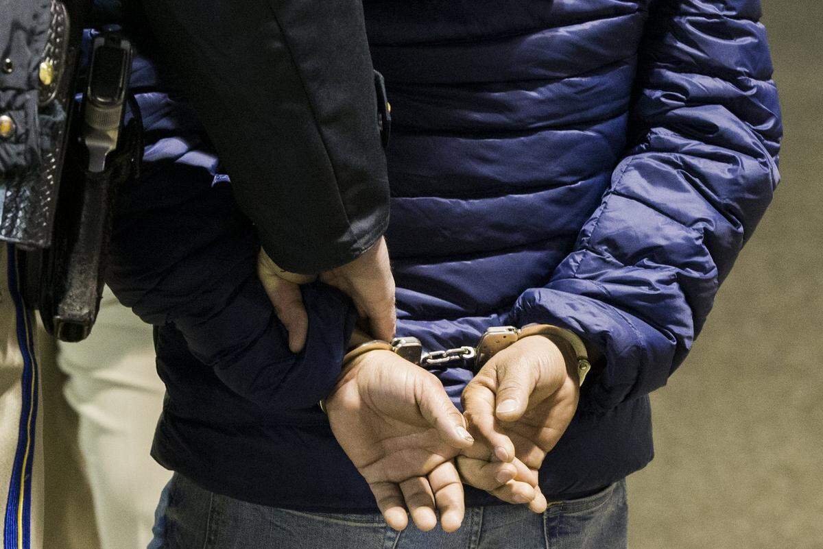 A suspected DUI driver is handcuffed after failing a sobriety test at a California Highway Patrol checkpoint in Modesto. The Sutter County Sheriff’s Office will conduct a DUI checkpoint in an unincorporated area of the Sacramento area on Friday, Oct. 17, 2025.