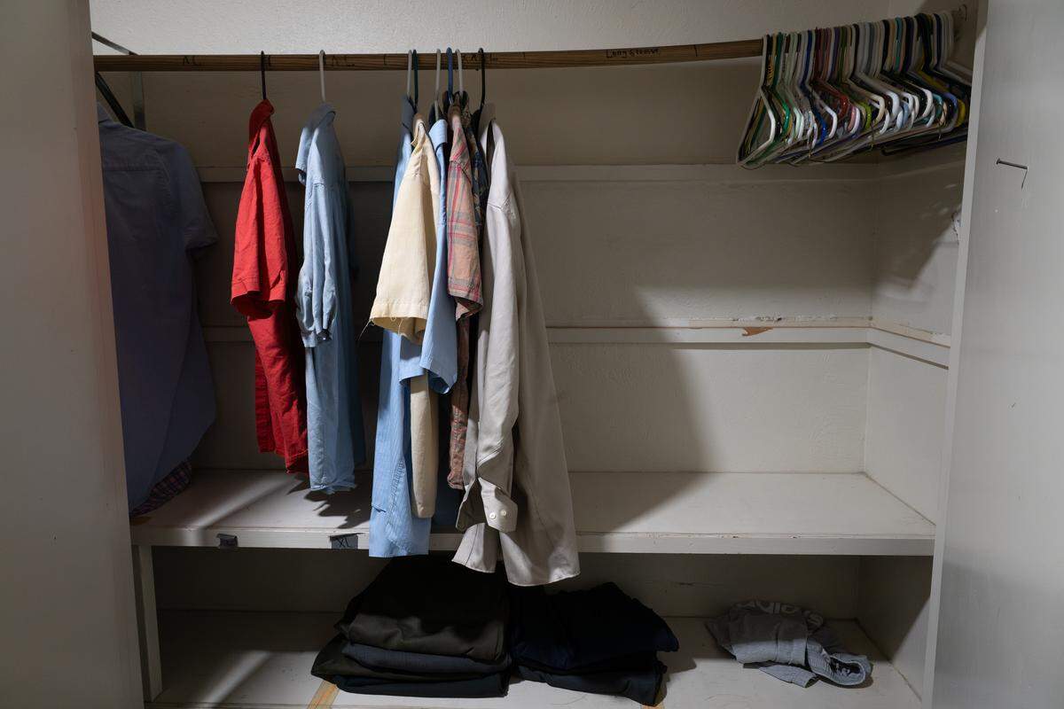 The We Care shelter in Turlock provides donated mens clothing to their clients.