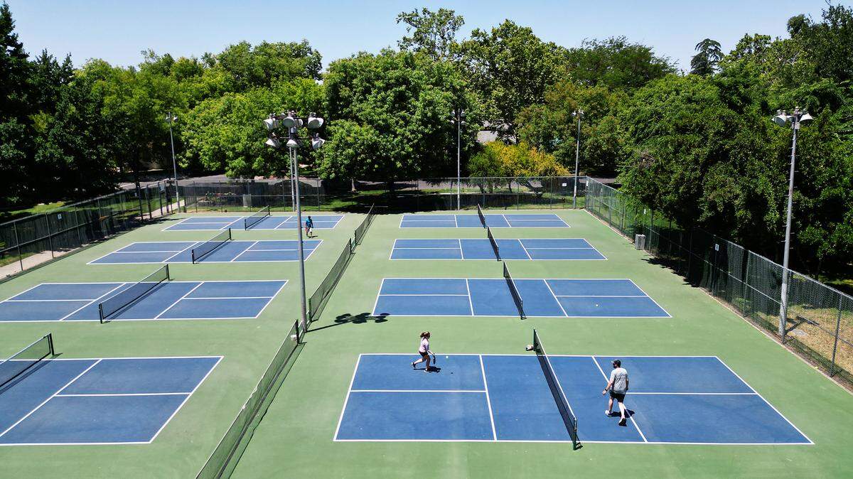 Pickleball courts at Graceada Park in Modesto, Calif., Saturday, June 3, 2023.