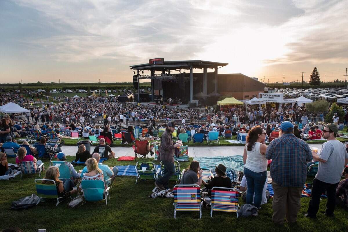 Guests wait for a performance at the Fruit Yard Amphitheatre in 2019.