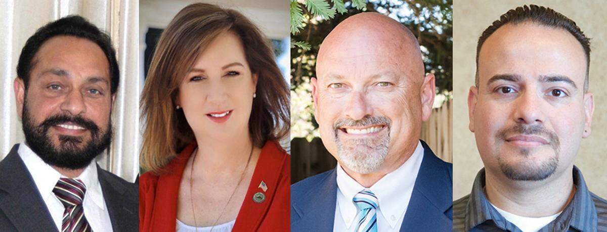 Ceres City Council District 3 candidates (L-R): Mohinder Kanda, Brandy Meyer, Bret Silveira and Juan Vazquez.