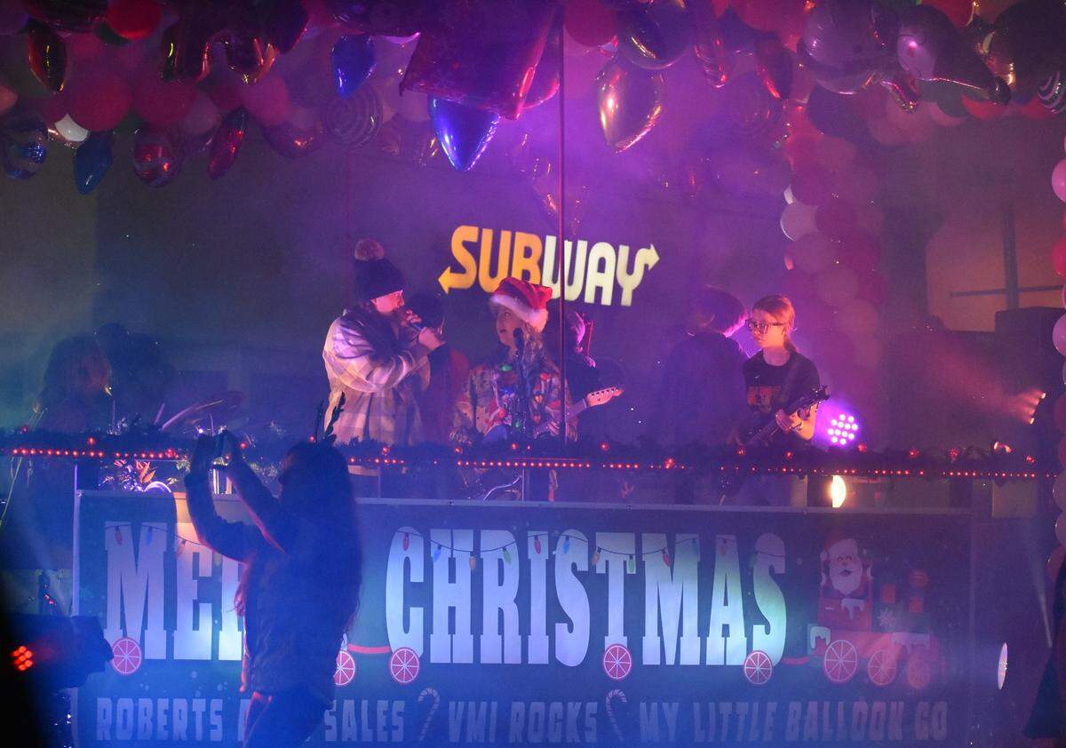 The Celebration of Lights Parade made its way along the streets of downtown Modesto on Saturday night, Dec. 2, 2023, to the theme Toys, Trains and Candy Canes.