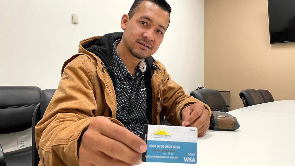 Farmworker Victor Reynaga received a $600 COVID-relief payment.