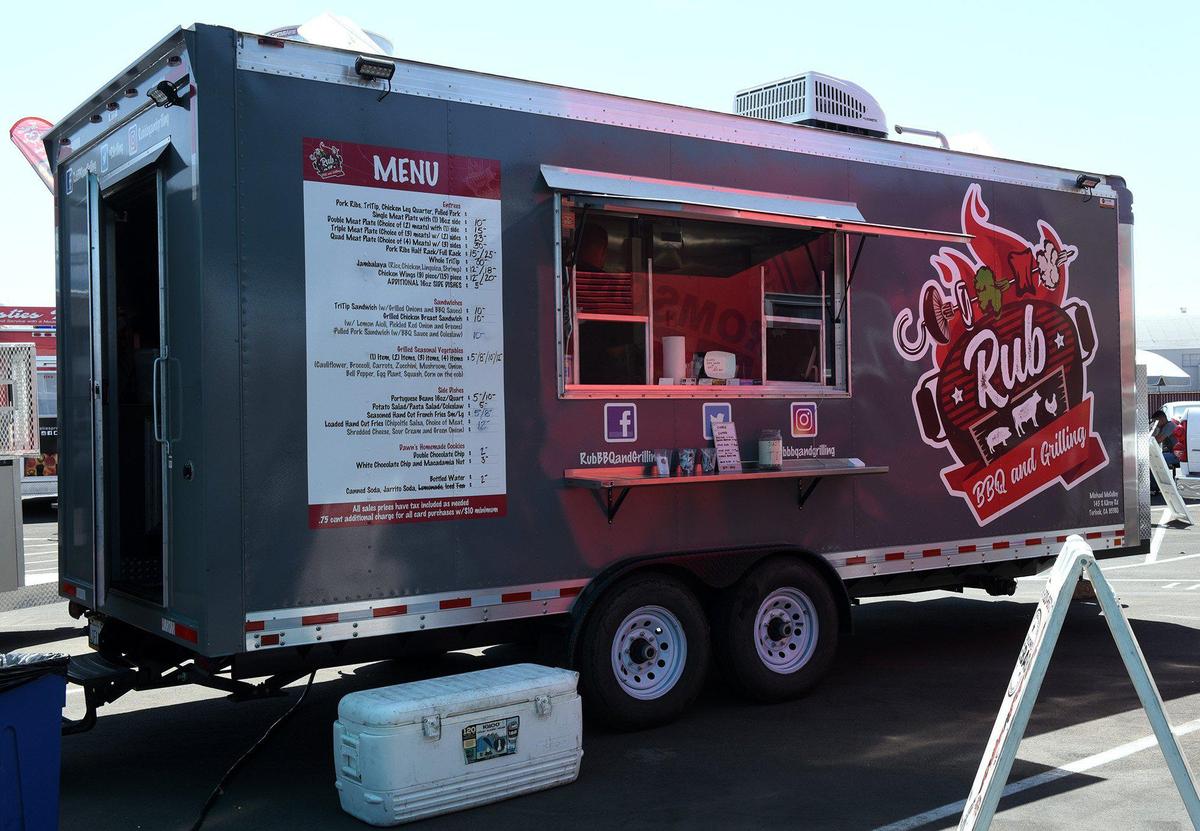 The Rub BBQ and Grilling truck is pictured on Thursday August 22, 2019 in Grub Hubs in downtown Modesto, Calif.