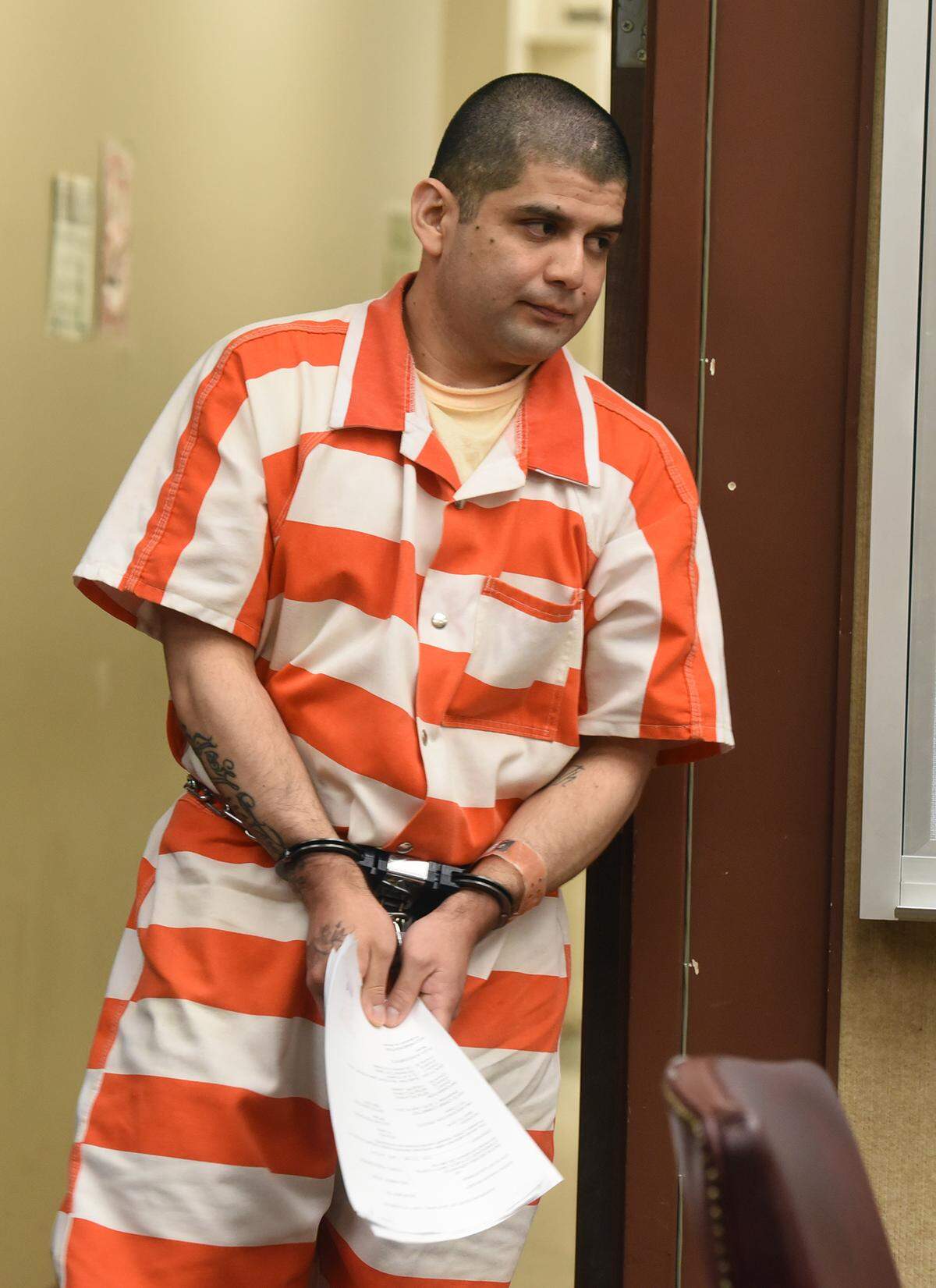 Jacob Medina Cervantes was sentenced Monday July 8, 2019 to 12 years and 4 months in Stanislaus County Superior Court in Modesto, Calif. Cervantes was formally sentenced for killing his husband Thomas Kroger and stuffing the victim’s body into a freezer at the auto body shop they owned in Ceres, Calif.