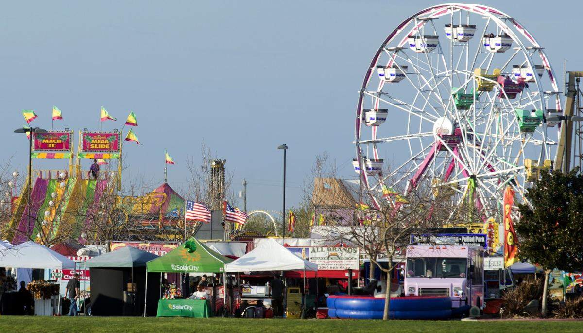 The carnival is pictured during a past year’s Ripon Almond Blossom Festival.