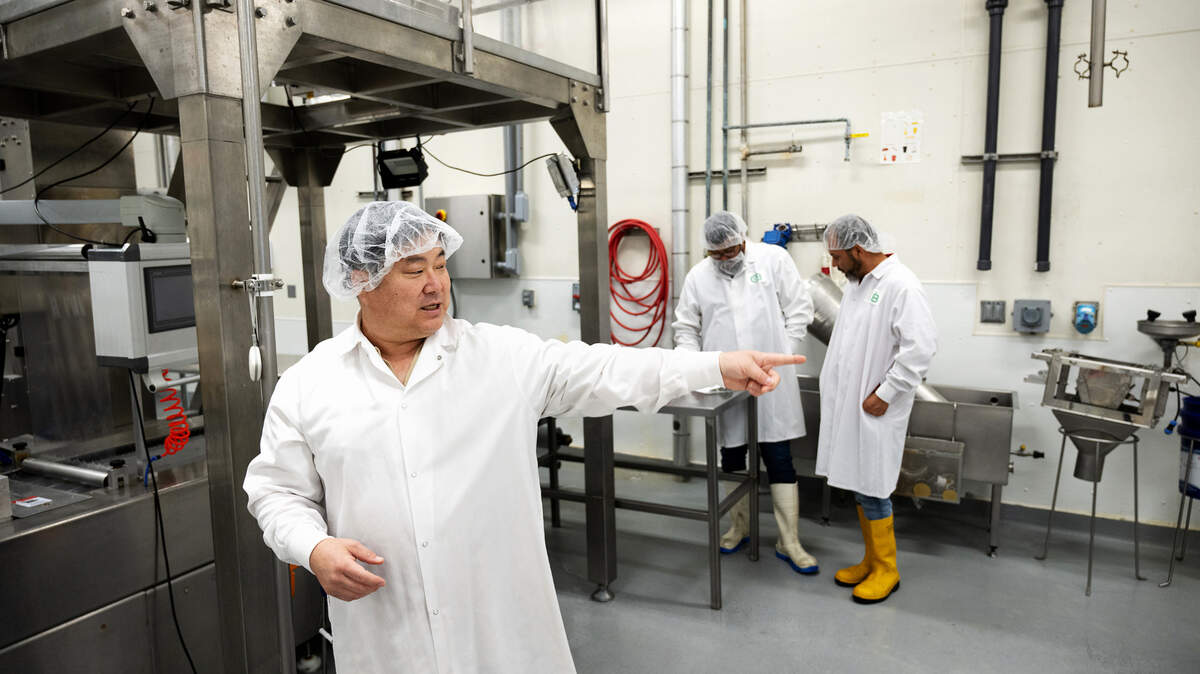 Cheese Bits CEO and founder Stefen Choy shows the production facility in Riverbank, Calif., Friday, May 31, 2024.