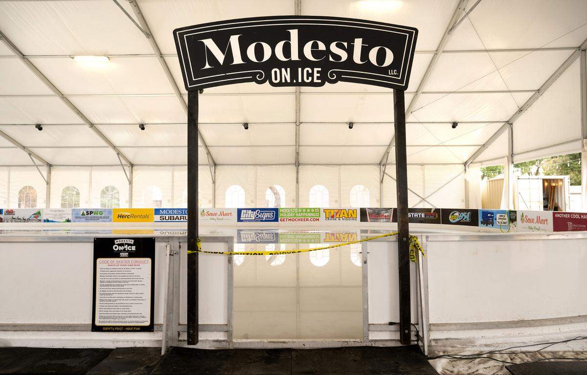 Modesto on Ice is preparing the ice rink for the start of the ice skating season in downtown Modesto, Wednesday, Nov. 20, 2024.