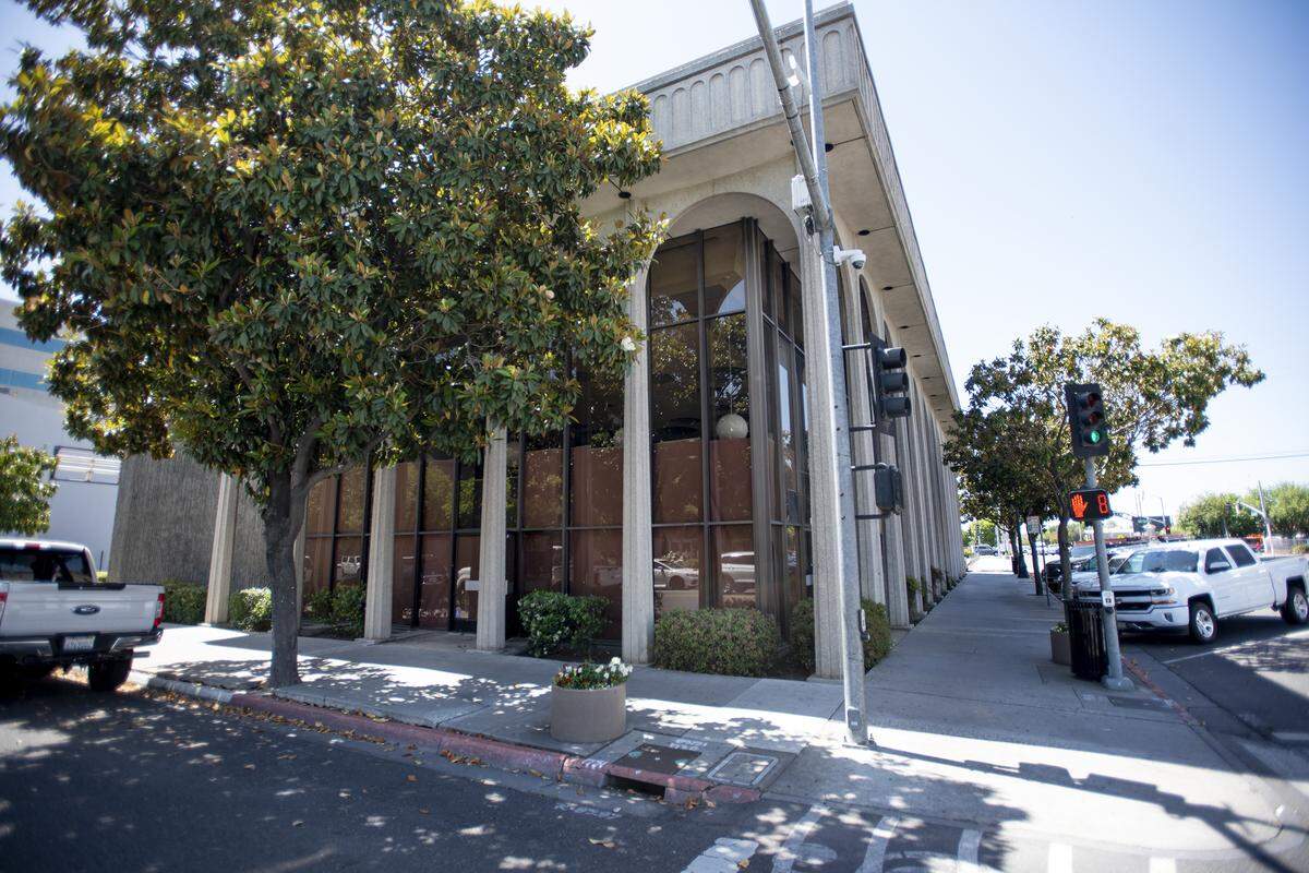 Future home of the W. Stuart C. Steakhouse restaurant at Tenth and I Streets in Modesto, Calif., Friday, May 3, 2019. The property was formerly World Savings Bank.