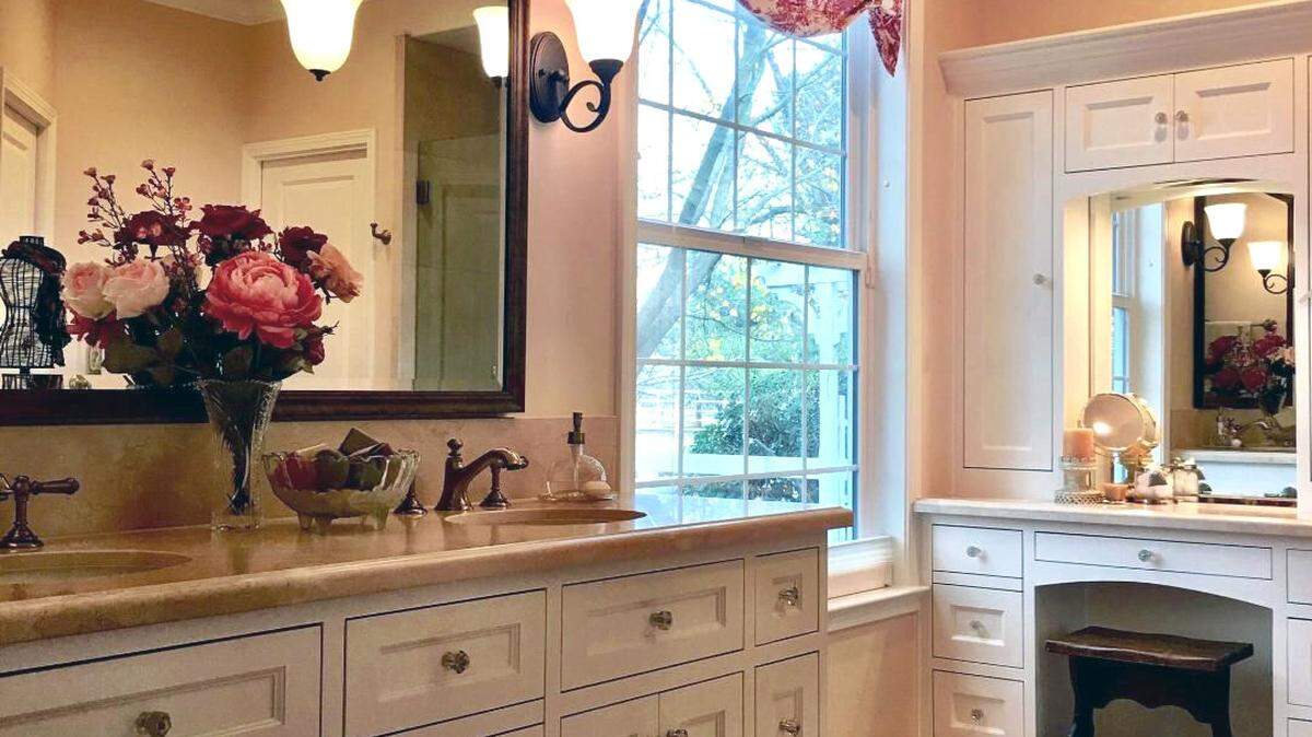 A bathroom is pictured in one of the homes on the 2019 Art of Design: Home & Garden Tour, benefiting the Carnegie Arts Center in Turlock, Calif.