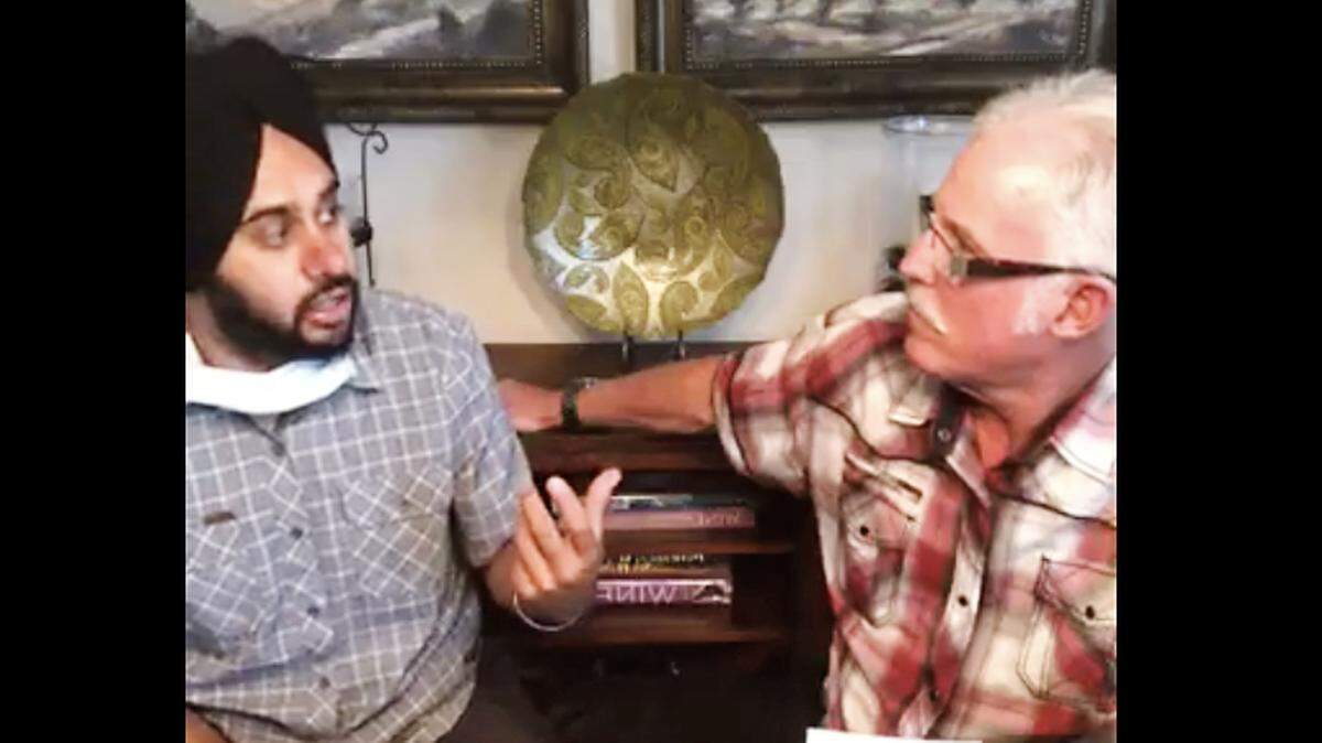 Modesto City councilman Mani Grewal and Modesto mayoral candidate Rick Countryman in mid-July