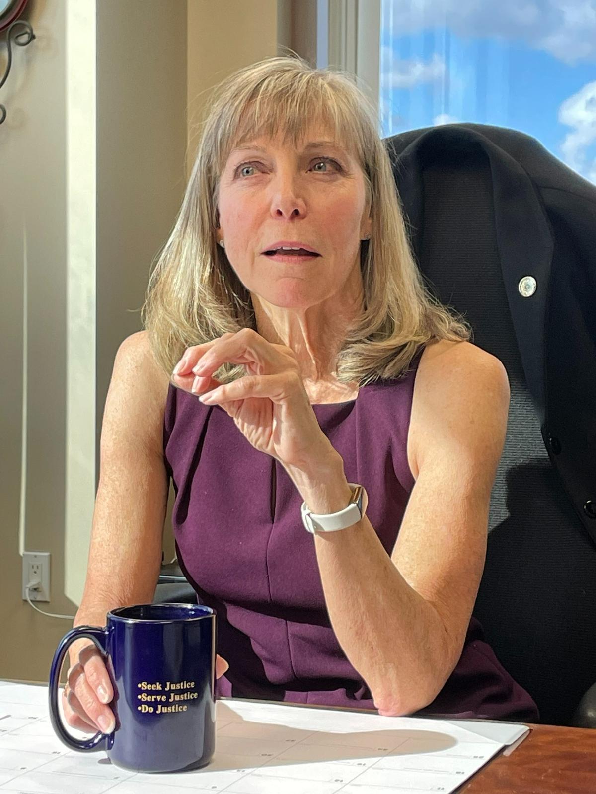 Stanislaus County District Attorney Birgit Fladager reflects on her four terms in office covering 16 years , in her Modesto, Calif. office on Dec. 12, 2022.