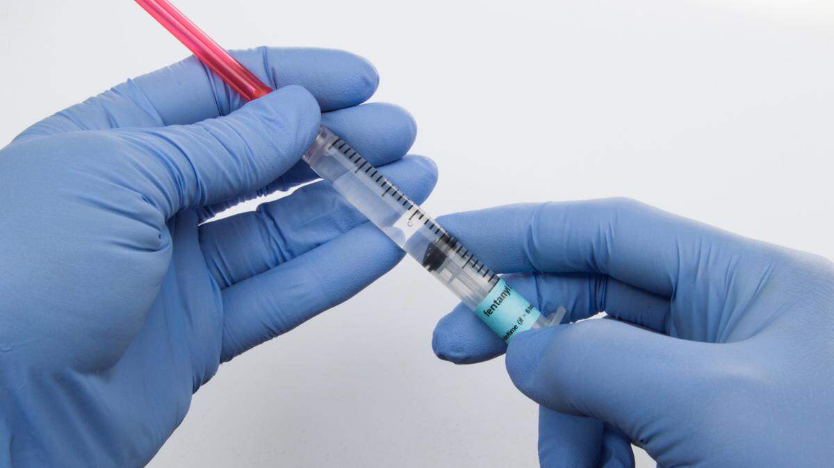 A syringe with fentanyl, the narcotic painkiller.