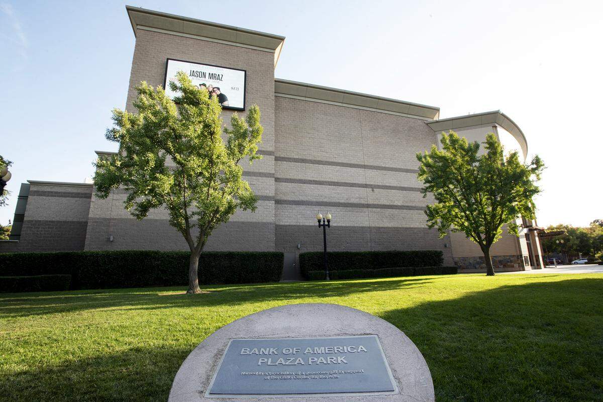 The music garden will be built outside at the Gallo Center for the Arts in Modesto, Calif., Thursday, Oct. 10, 2019.