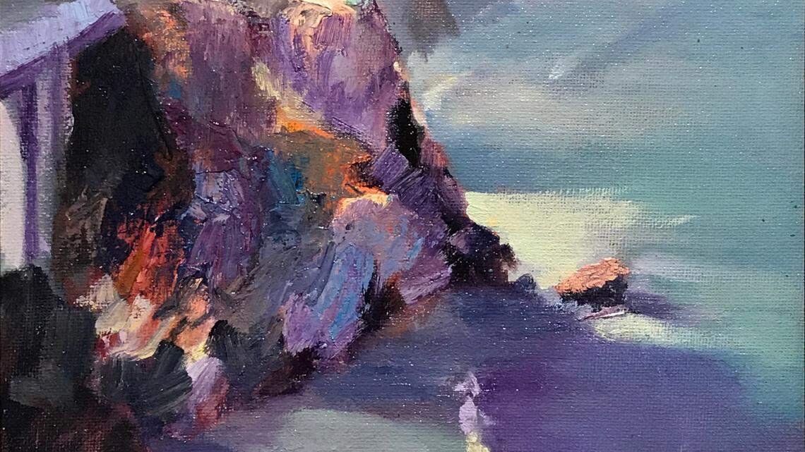 The Best of Show winner in the “Visions Reimagined” exhibit at Mistlin Gallery is “Big Sur Morning” by Rick Ingraham.