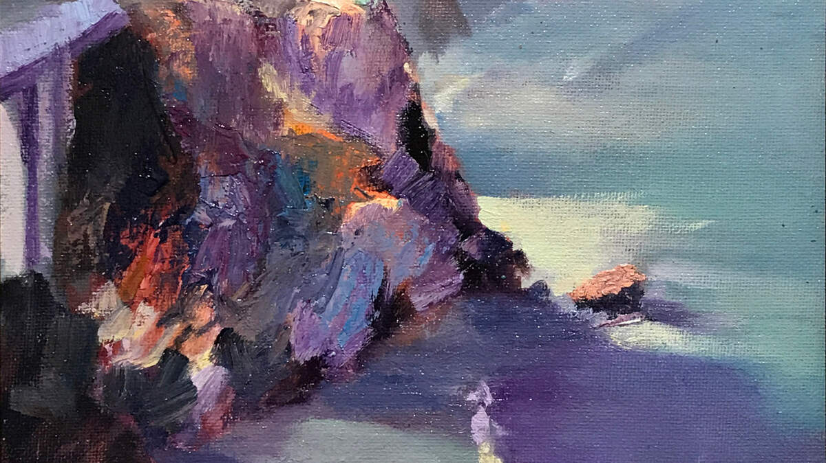 The Best of Show winner in the “Visions Reimagined” exhibit at Mistlin Gallery is “Big Sur Morning” by Rick Ingraham.
