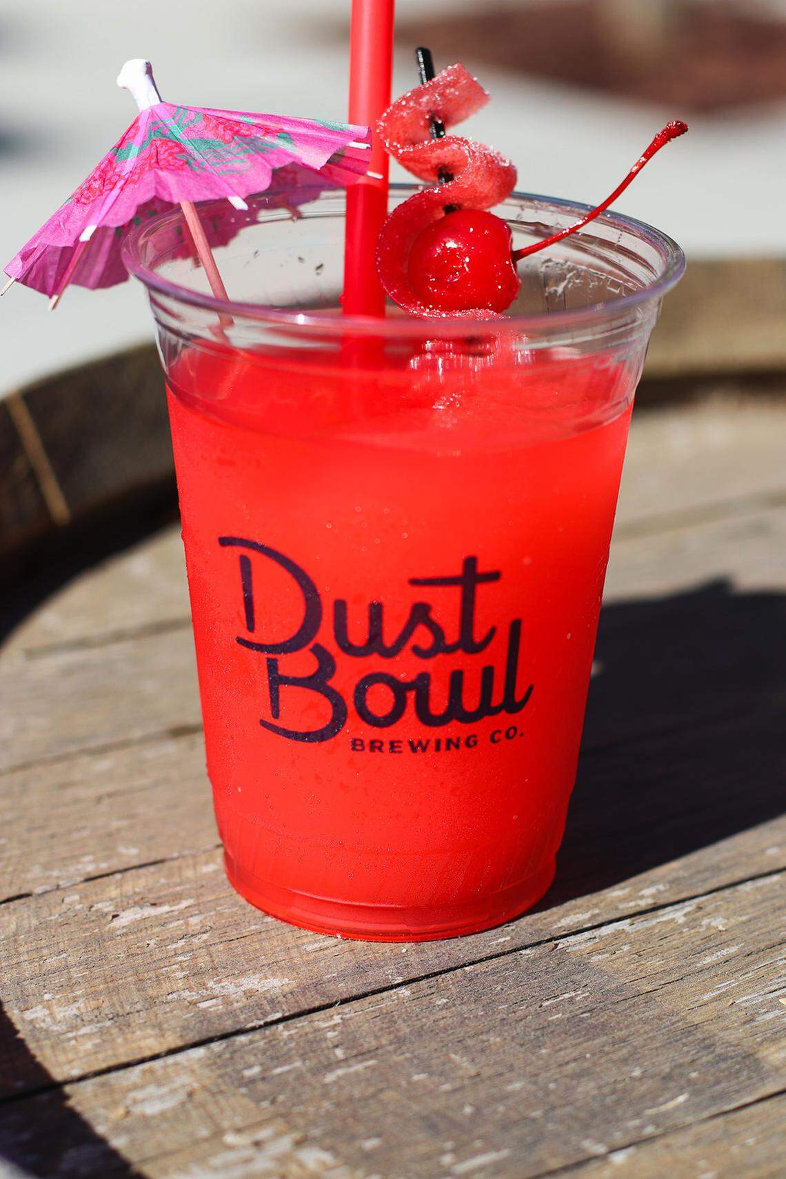 A slushy named Dirty Shirley is made with the first distilled spirit from Dust Bowl Brewing in Turlock, California, introduced in June 2024.