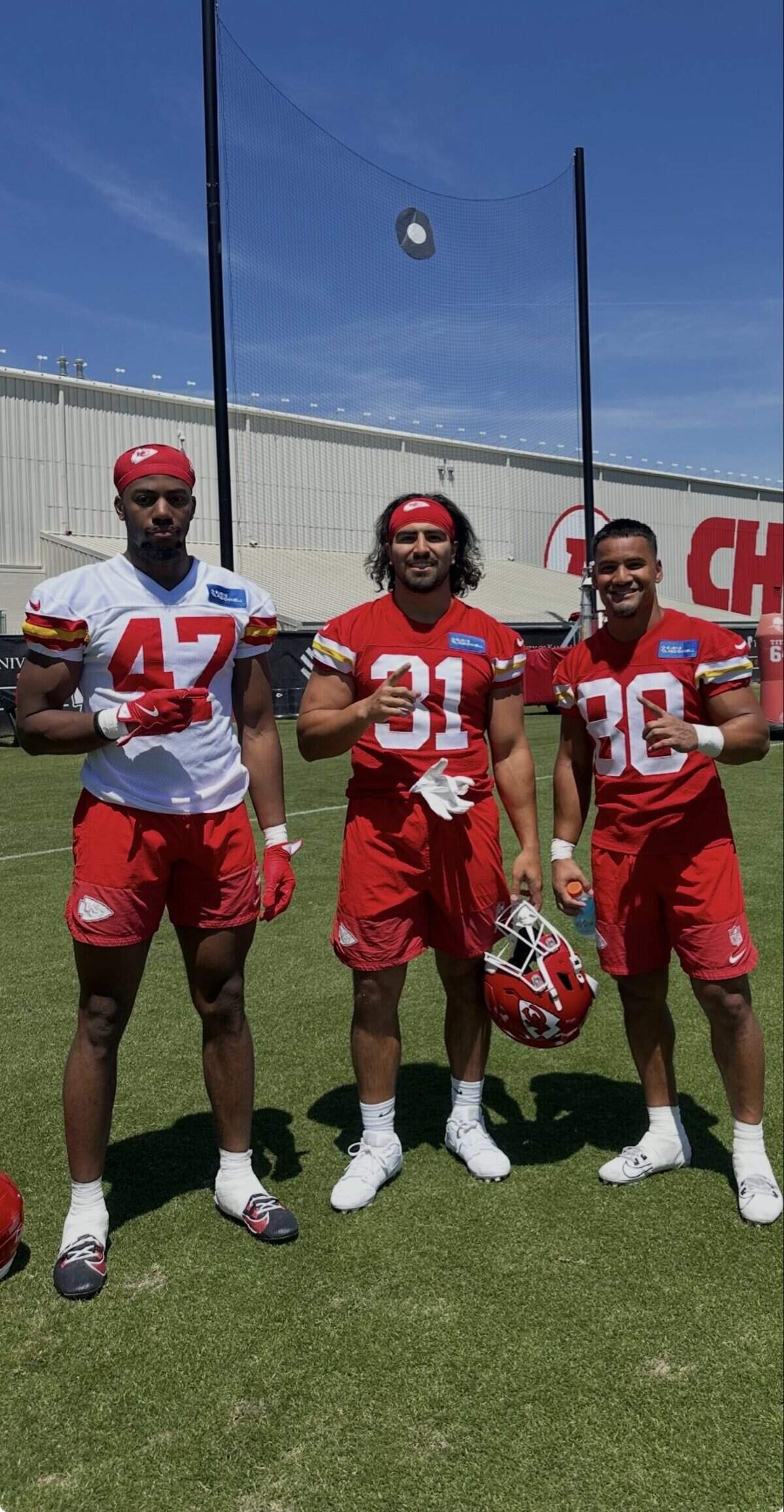 Former Modesto JC football players Zelmar Vedder, Anthony Frias and Jacob DeJesus participated in the same rookie minicamp with the Kansas City Chiefs from May 1-3.