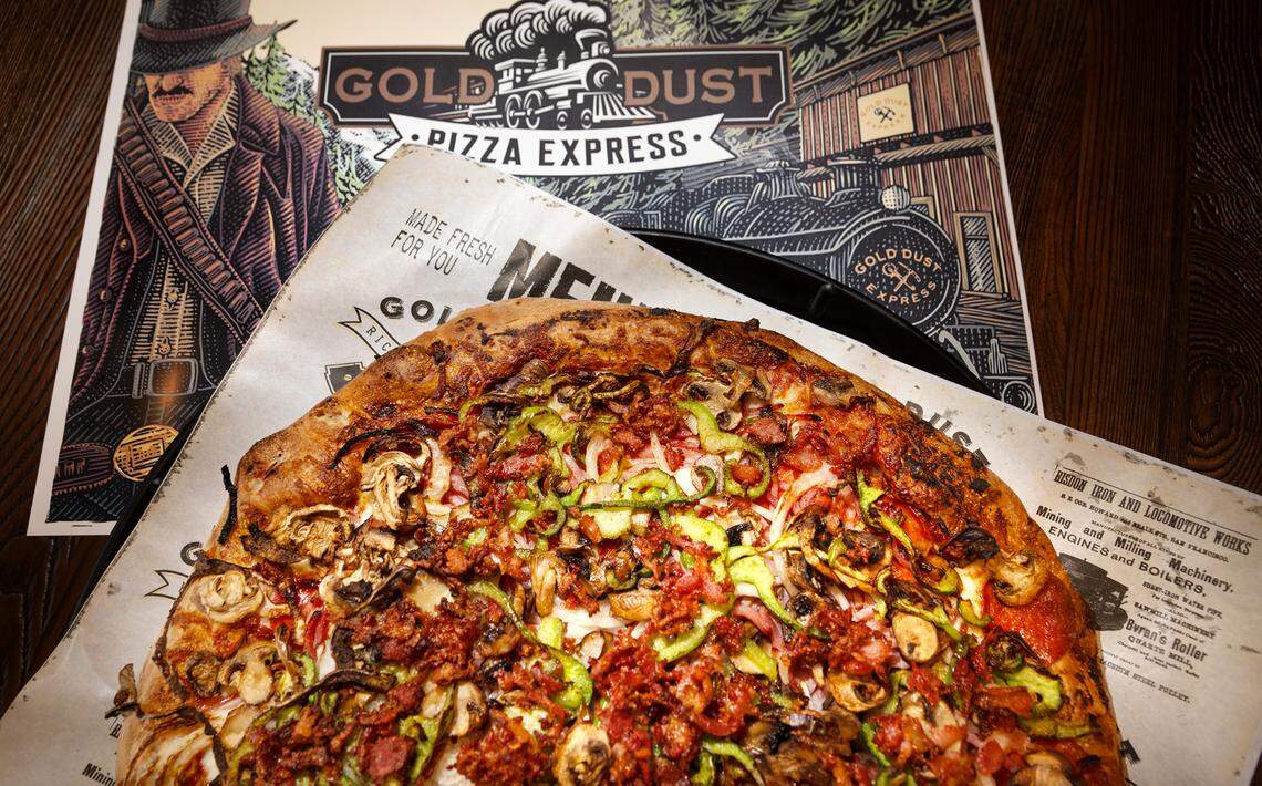 Gold Dust combination pizza at Gold Dust Pizza Express on McHenry Avenue in Modesto, Thursday, Dec. 5, 2024.