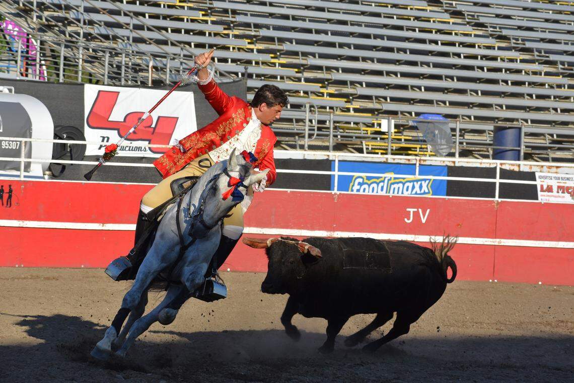 Bloodless bullfights, a Portuguese tradition, were held at the Stanislaus County Fair in Turlock, California, on Sunday night, July 7, 2024.