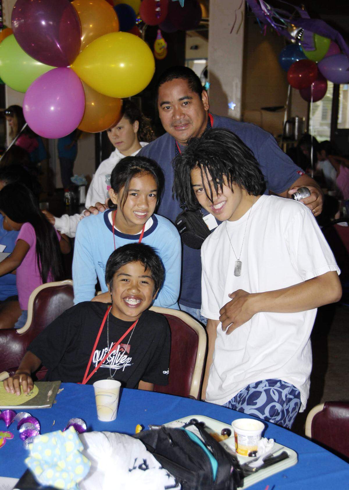 Chase Rodriguez at Camp Taylor with other campers.