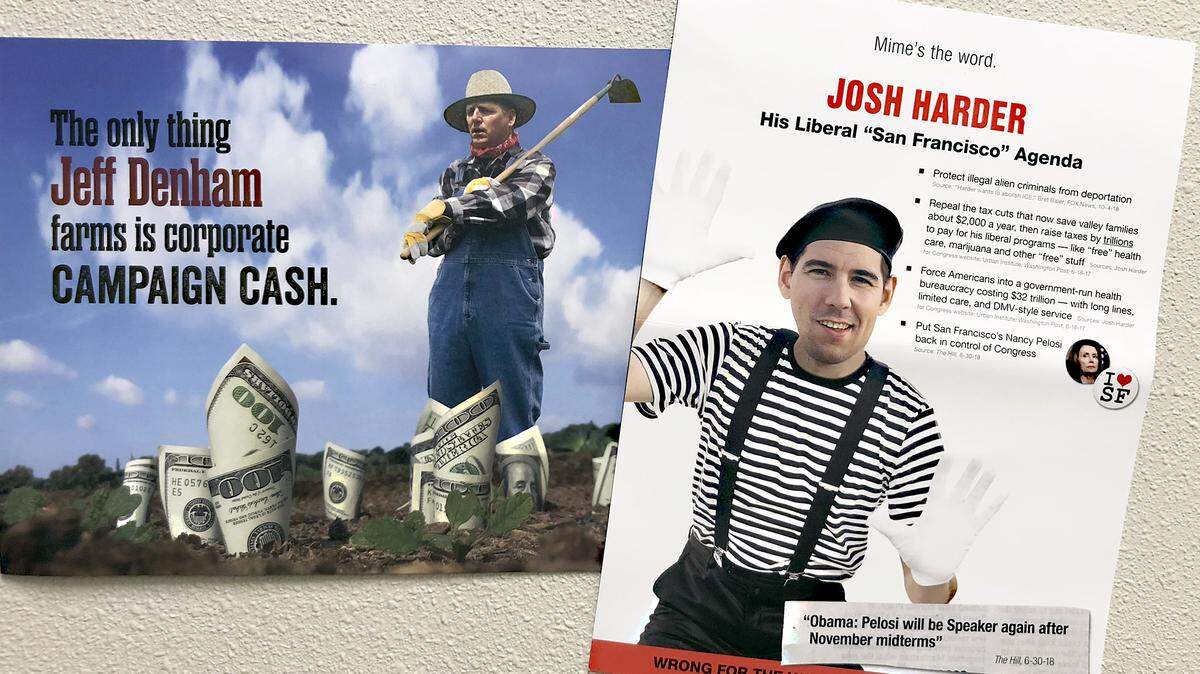 Campaign mailers for congressional district 10 are pictured in the Modesto Bee photo studio on October 26, 2018.