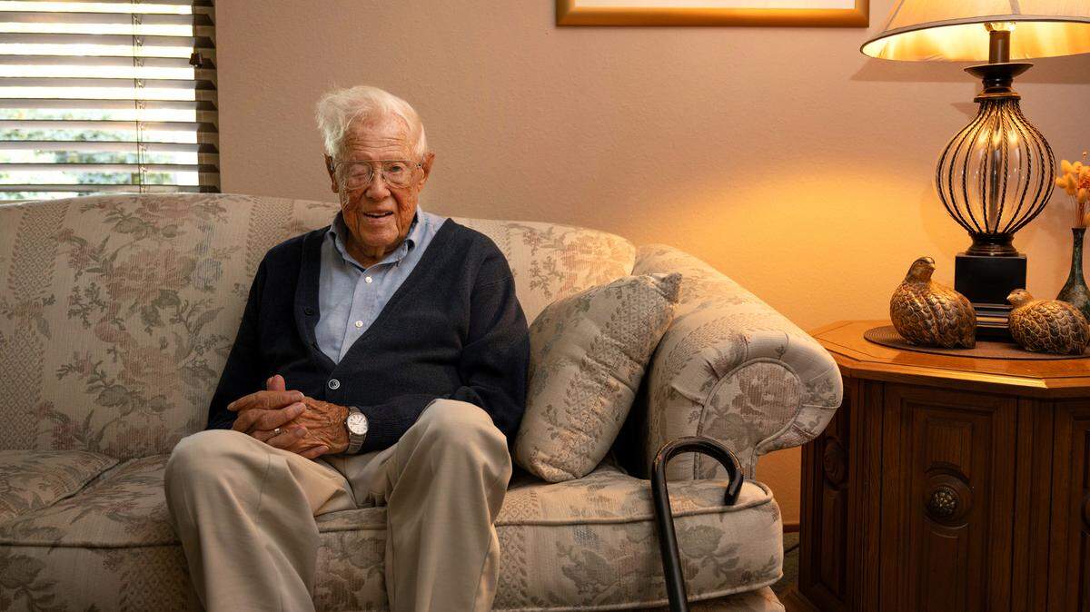Hal Conkey, 100, at his home in Modesto, Calif., Thursday, Oct. 3, 2024.