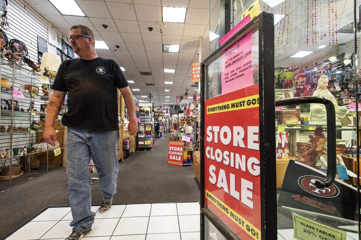Matt Storment leaves International Imports at Vintage Faire Mall in Modesto, Calif., on Friday, Feb. 21, 2020.