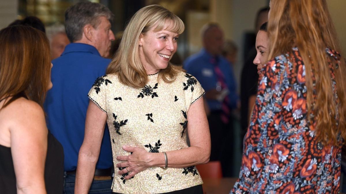 
Stanislaus County District Attorney Birgit Fladager (center) is pictured Tuesday evening June 5, 2018 with supporters at an election night party at Camp 4 in downtown Modesto, Calif.
