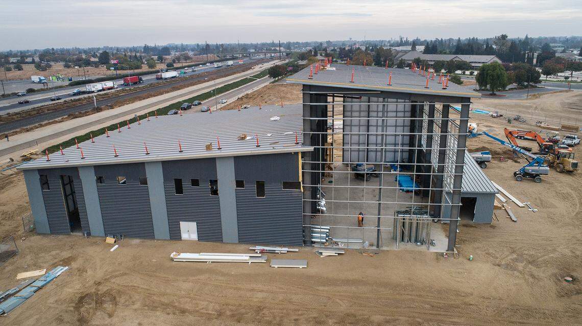 Indoor mountain climbing gym Alpine Climbing Adventure Fitness is under construction in Ripon, Calif., on Friday, Nov. 13, 2020.