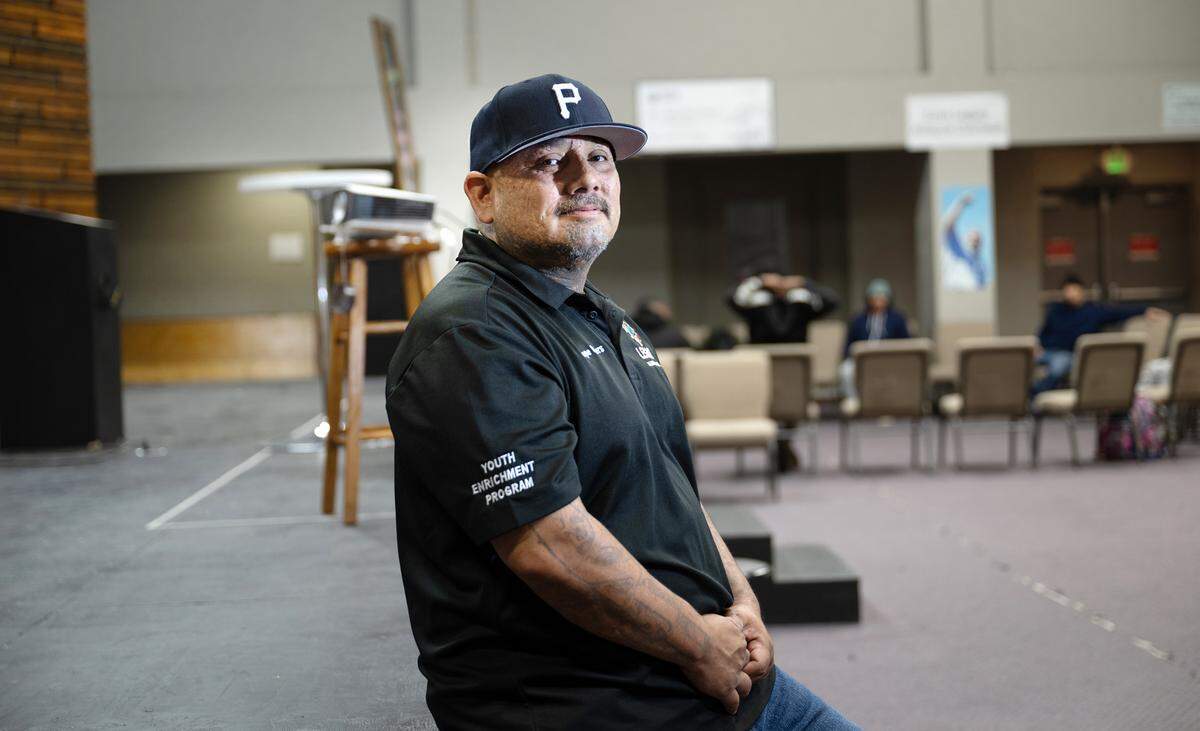 Sammy Provencio at Legacy Alliance Outreach in Modesto, Monday, Nov. 4, 2024. Provencio has a past felony conviction and is voting for the first time.