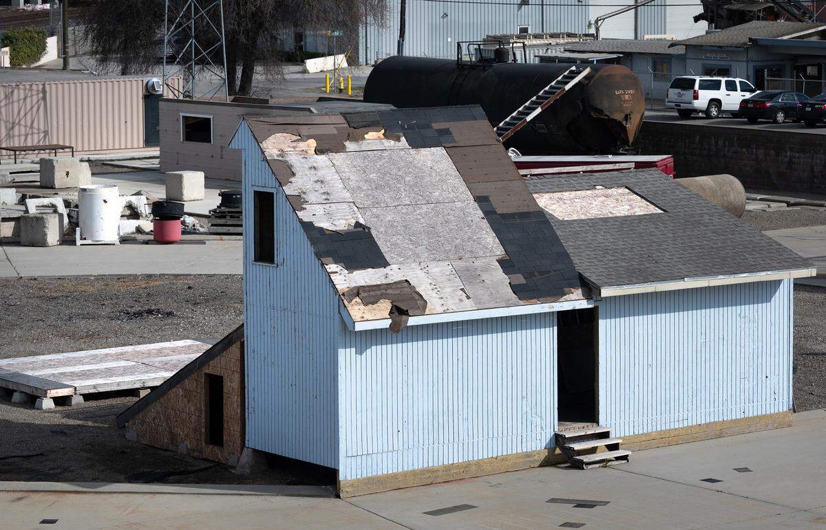 A vent prop used in firefighting training at the Regional Fire Training Center in Modesto, Calif., Tuesday, March 7, 2023.