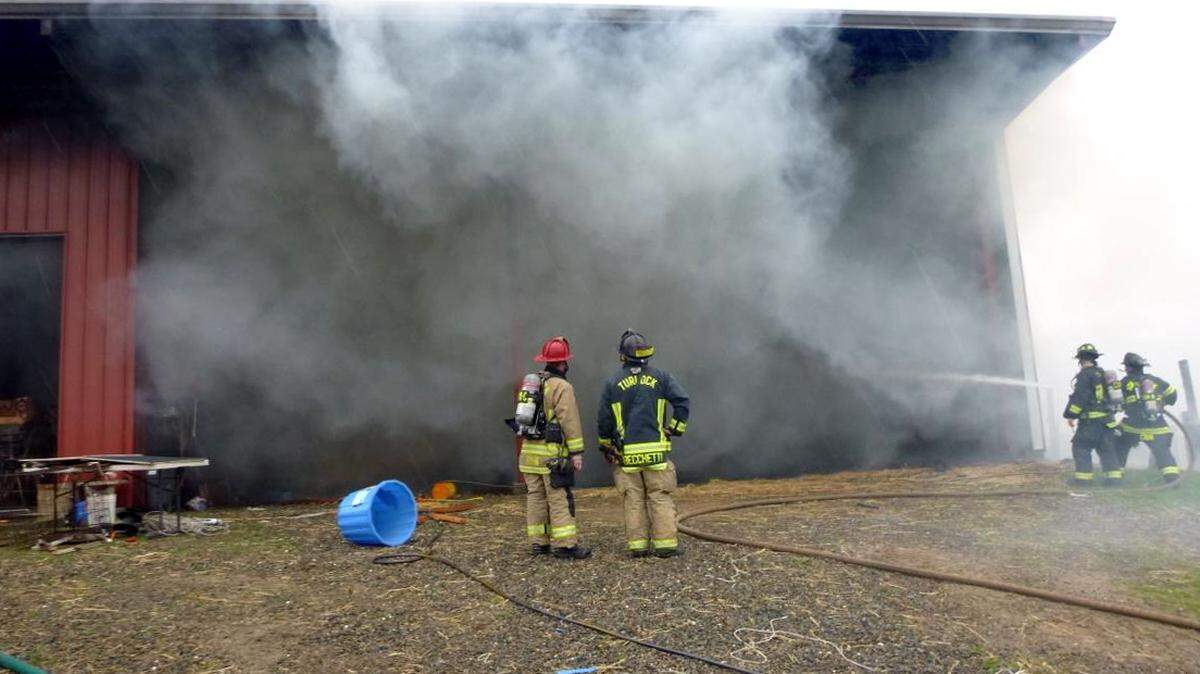 Hay fire at a property on Davis Road near Turlock Lake occurred on Tuesday March 5, 2019. A lamb died and a dog was injured.