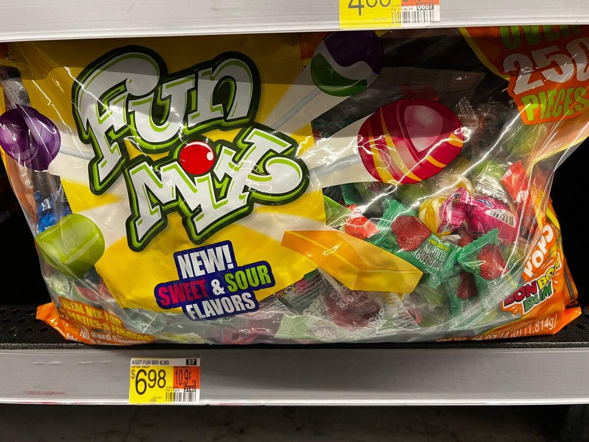 Colombina Fun Mix, found at Walmart on Plaza Parkway, is what we found to be the best bank for your buck.