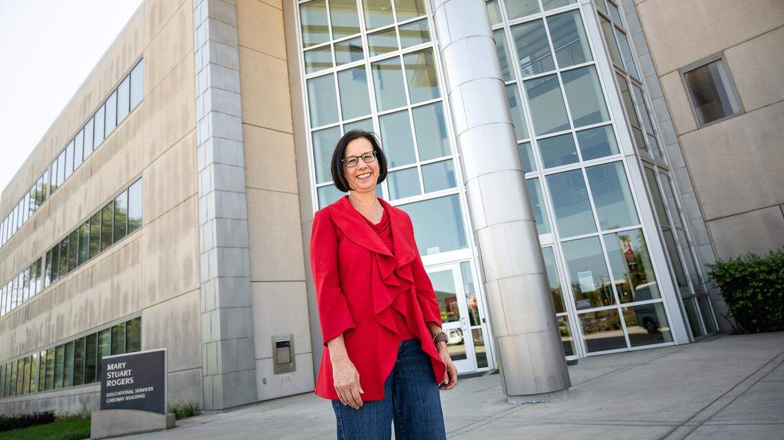 Professor Anysia Mayer at California State University, Stanislaus in Turlock, Calif., on Tuesday, Aug. 10, 2021. Mayer is the college’s Community Equity Research Center’s inaugural executive director.