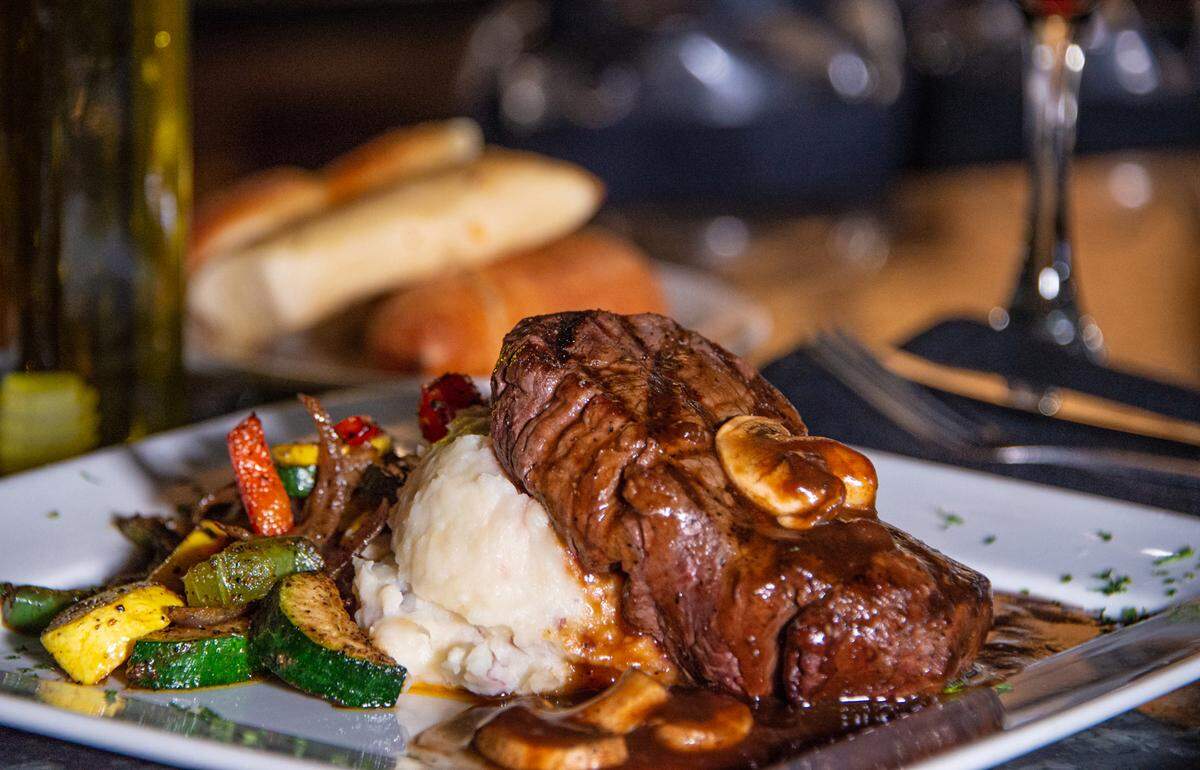 The filet mignon from Papapolloni Mediterranean Bistro, which will also be on the menu of its owner David Alonso’s new downtown Modesto restaurant D’Forno Cucina.