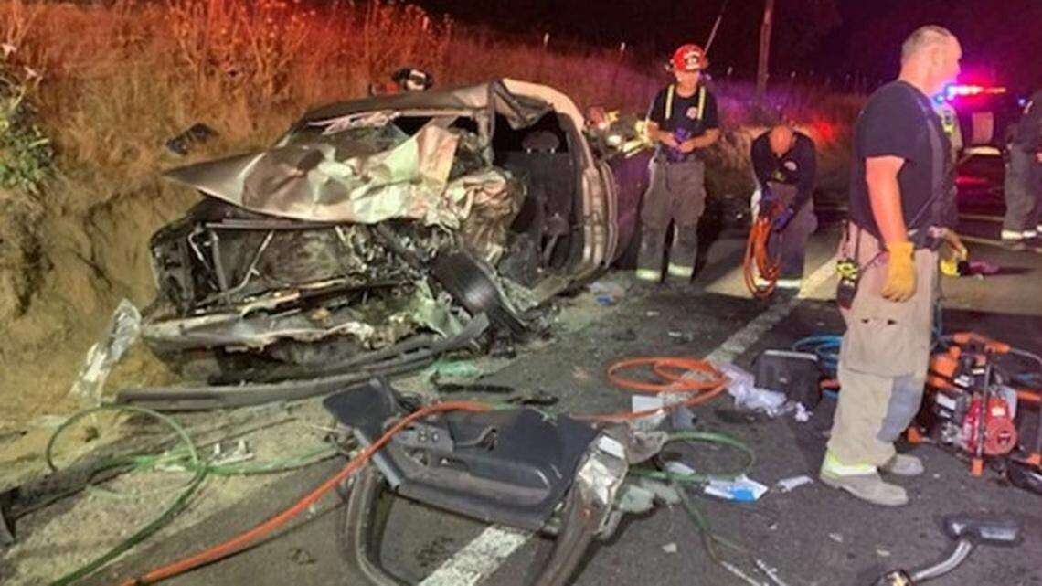 Six people, all believed to be 20 or younger, were hurt in a head-on crash on Highway 108/120 east of Oakdale on Wednesday night, Sept. 7, 2022, according to the California Highway Patrol.