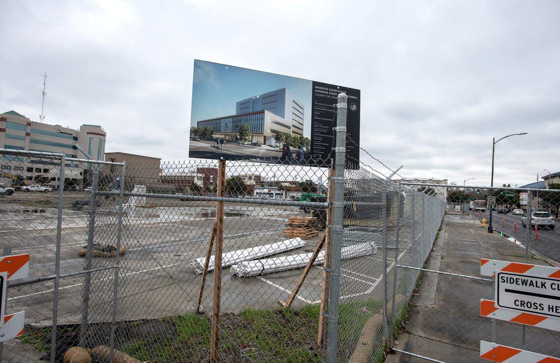 New courthouse site in Modesto, Calif., on Wednesday, Dec. 29, 2021.