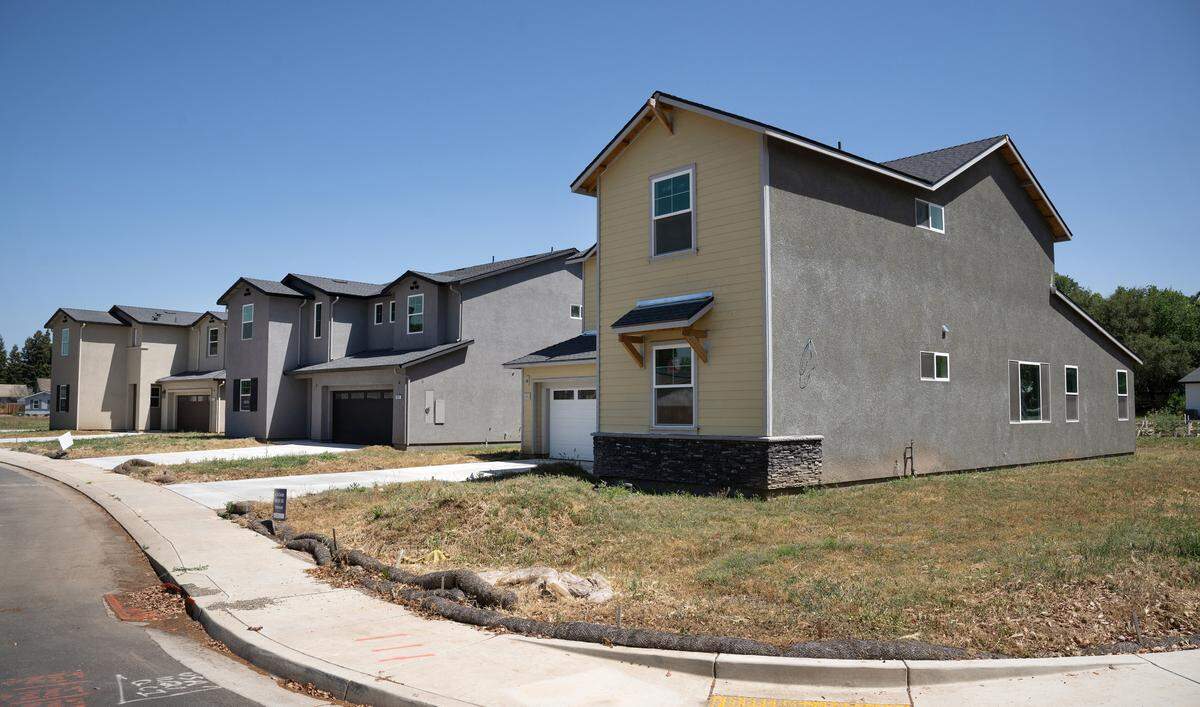 The Whispering Oaks housing project in Oakdale is seen on May 5, 2025.