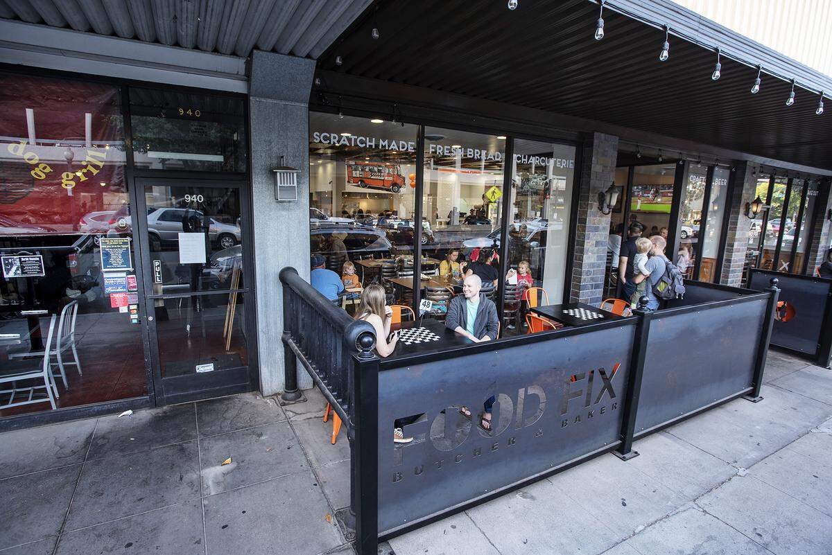 Food Fix and and the Barking Dog restaurants on 11th Street in Modesto, Calif., Friday, Oct. 4, 2019.