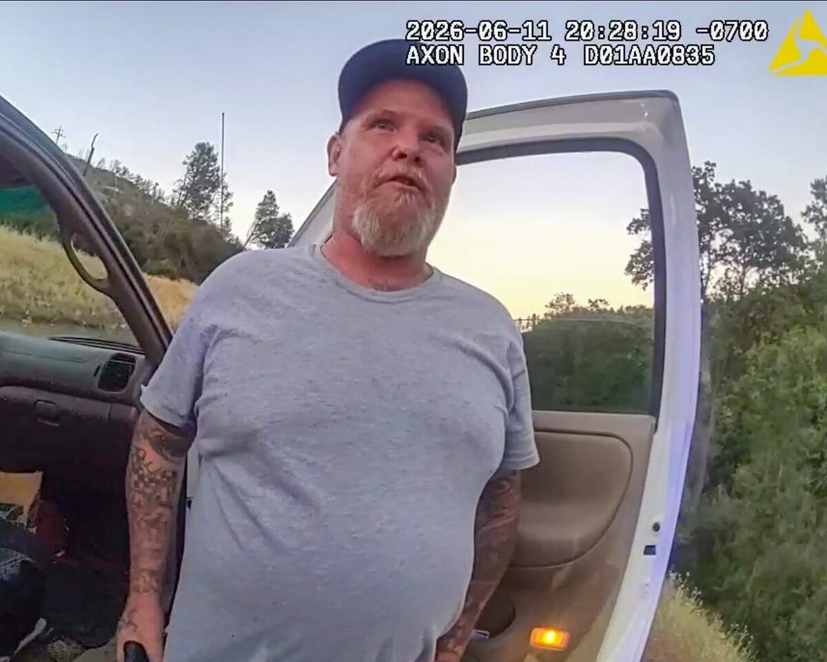 Homicide suspect Timothy Allen Boling during a previous law enforcement contact in June 2026. Investigators say Boling is wanted in connection with the fatal shooting of Eric Brandon Udall near Sonora on Sunday, June 28, 2026.