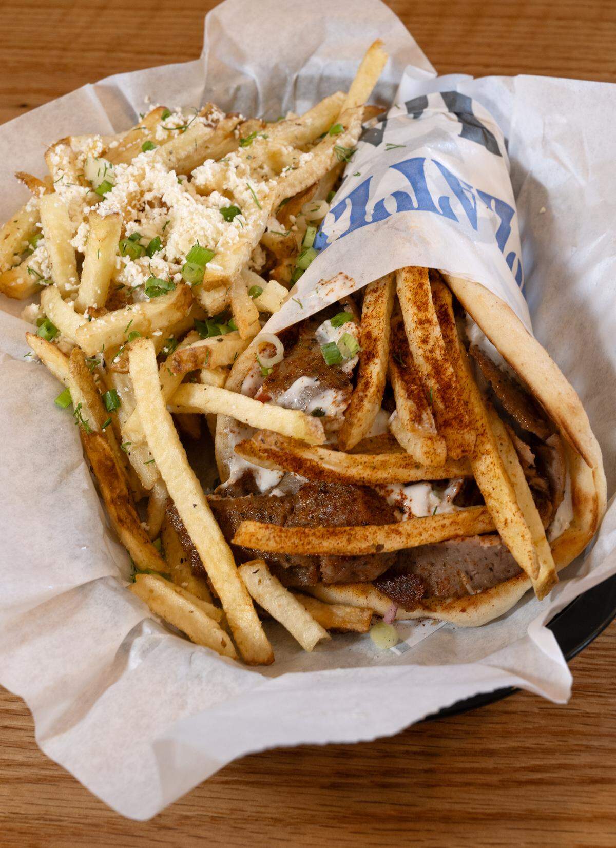 Lamb gyro at Nick the Greek restaurant in Riverbank on Sept. 12, 2023. 