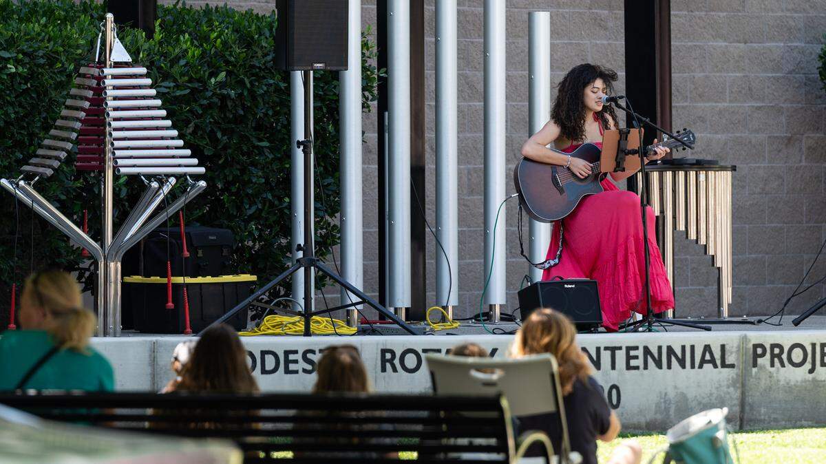 Mapuana performs during the Brown Bag Summer Concert Series at the Gallo Center for the Arts in Modesto, Calif., Friday, July 28, 2023.