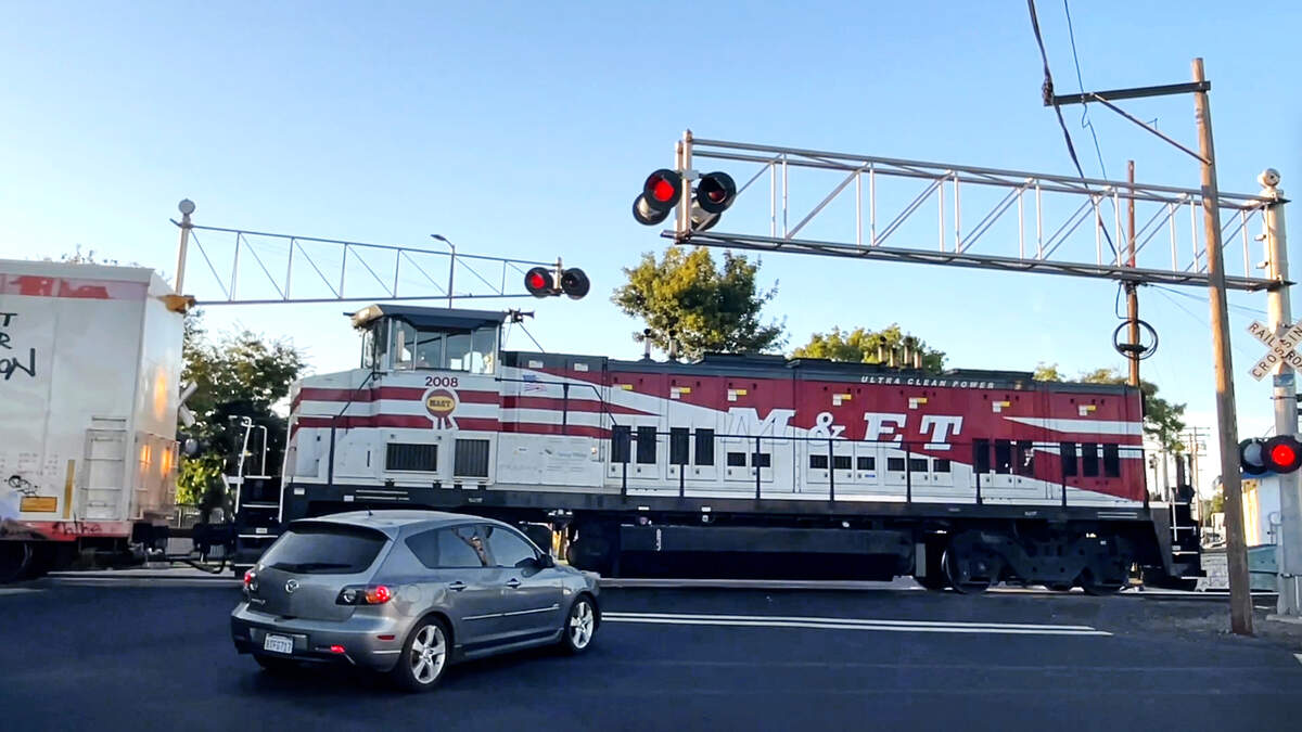 Safer road crossings will be installed as part of a $12.2 million federal grant awarded to the Modesto & Empire Traction Co. in California in late July 2023.