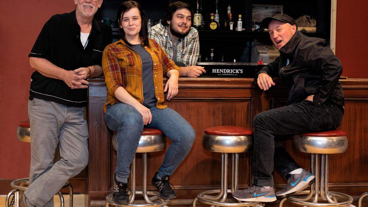 Jack Souza, Amber Fowler, Teddy Snyder and Nick Zagone star in “Yankee Tavern.”
