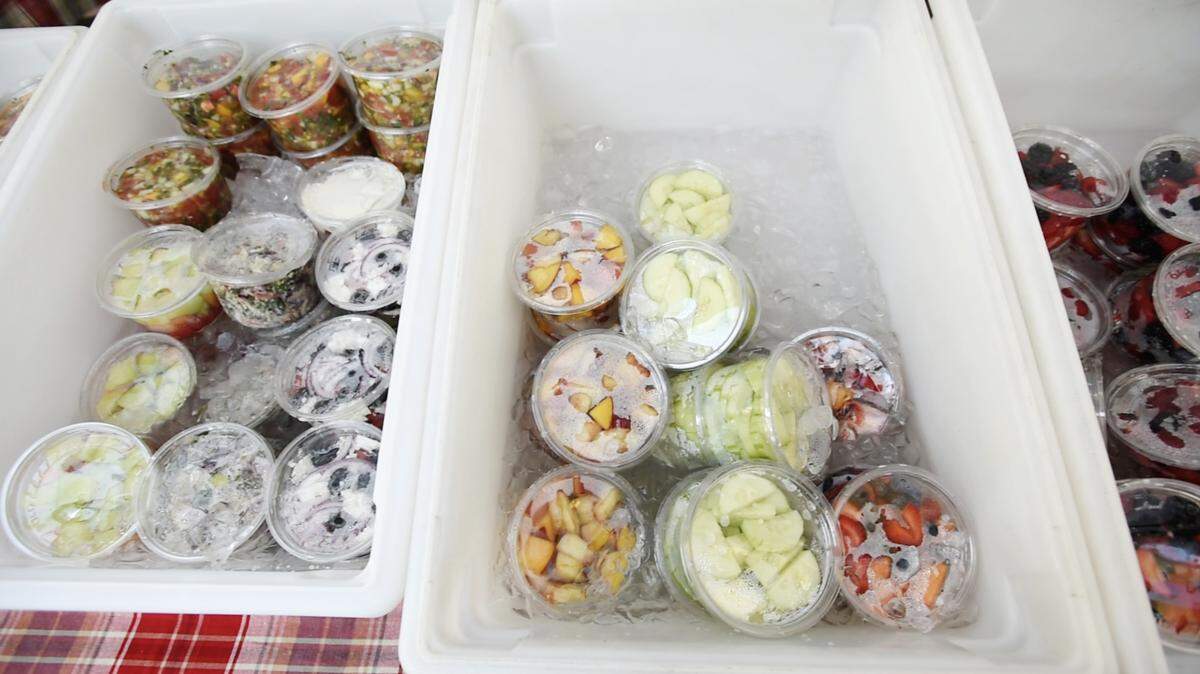 Fresh fruit and vegetables at the Stanislaus County Fair in July 2019.