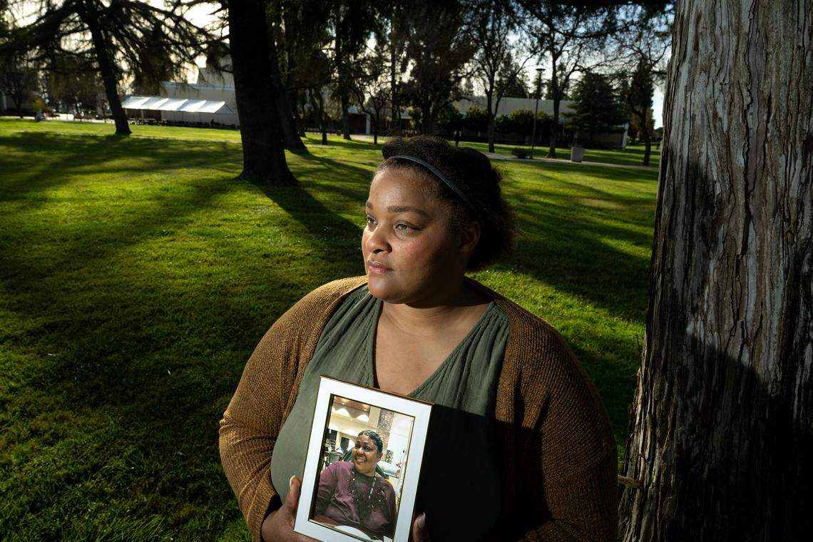 Tammica Gipson, a grad student at California State University, Stanislaus, working on her master’s degree, is pictured Thursday, Feb. 26, 2026. Gipson created an anti-bias training for medical workers inspired by end-of-life treatment her mother, DeAnn Hawkins, received.
